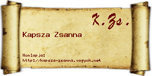 Kapsza Zsanna névjegykártya
